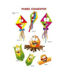 Enfeite Kit Painel Decorativo Elementos - C/07 Unds